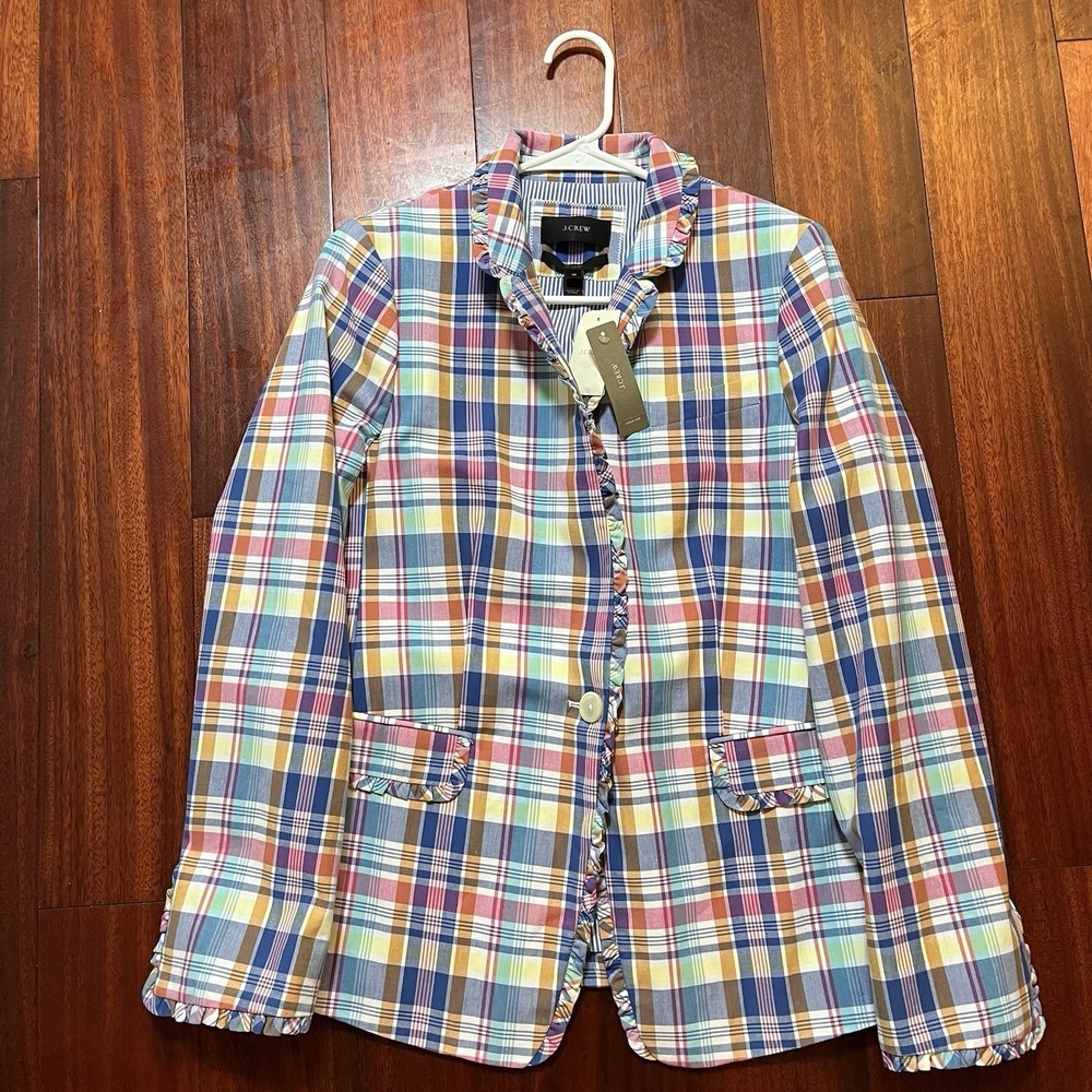 J.Crew Regent Blazer Womens 10 MULTICOLOR Preppy Formal Fun Luxury NEW WITH TAGS
